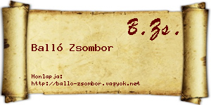 Balló Zsombor névjegykártya