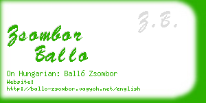 zsombor ballo business card