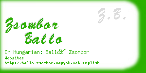 zsombor ballo business card